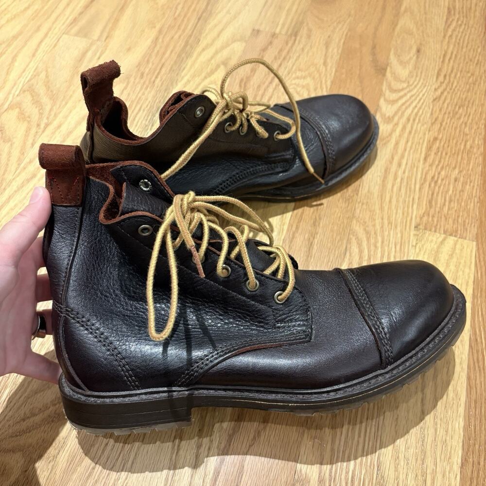 Allen Edmonds Men's Normandy Brown Leather Cap Toe Boots Size 8 Made in USA
